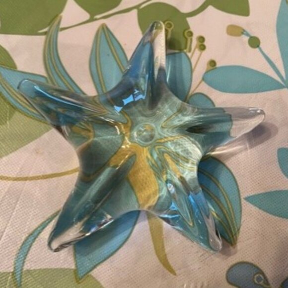 Art Glass Other - Vintage Handblown Art Glass Lead Crystal Starfish Paperweight